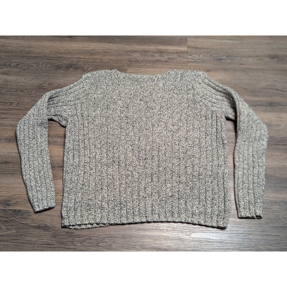 Polo Ralph Lauren Mens Large Fisherman Marled Chunky Ribbed Cotton Sweater L